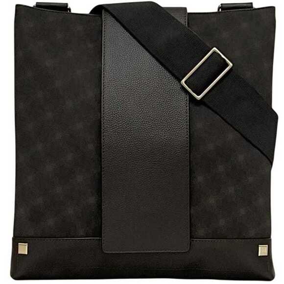 Dunhill Sidecar Shoulder Bag (ec-24967) in Brown with PVC and Leather. This m...